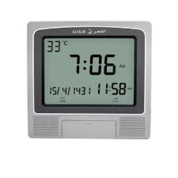 ALFAJER ’Medium Azan Digital Clock Cw-05 ساعة الفجر أوقات الصلاة حجم وسط مناسبة للمنزل والمكتب مع خصائص متطورة